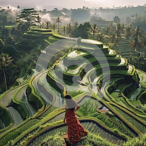  Rice terraces are a popular tourist attraction in Bali.